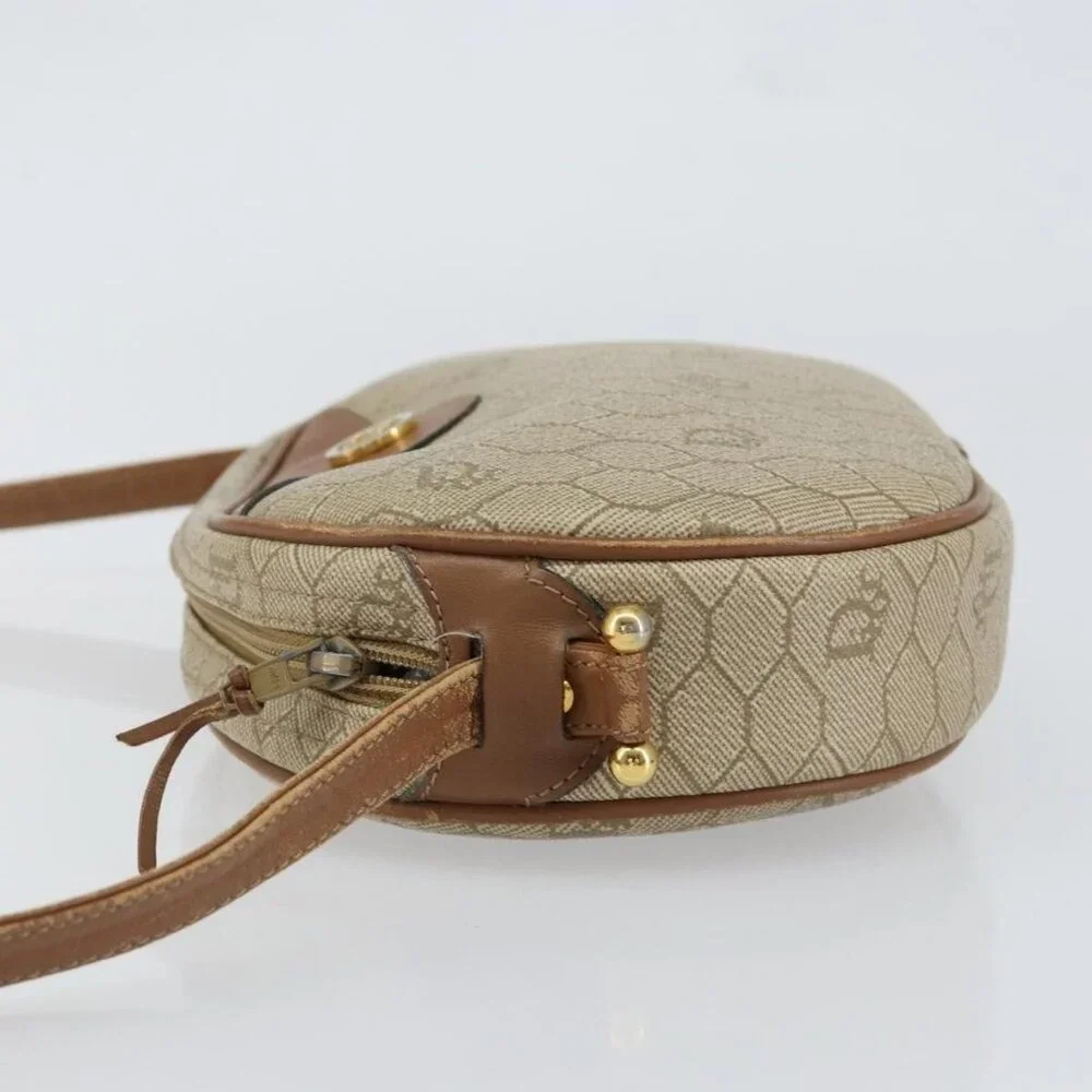 Authentic Christian Dior Honeycomb Canvas Shoulder Bag PVC Beige Gold - Picture 11 of 16